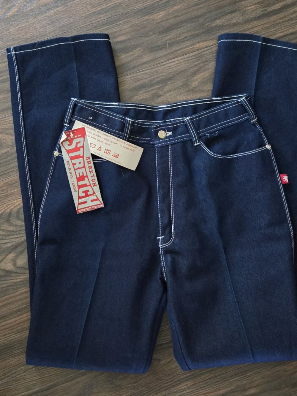 Vintage BRAXTON Denim Jeans w/ High-Waist & Embroidered Pockets NWT/SIZE 16 RARE